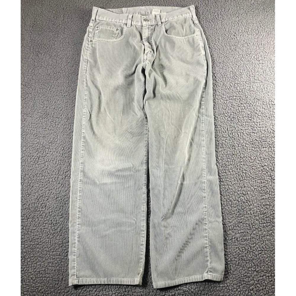 Levis 569 Mens 32x36 Loose Straight Fit Grey Corduroy Pants Baggy Cords